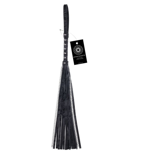 SPORTSHEETS Velvet Noir Chain Flogger - Black 43 cm Flogger Whip - SS37009